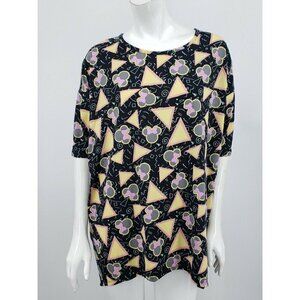 LuLaRoe Irma Tunic Top Womens Medium Retro 80s Minnie Mouse Print Shirt